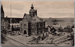Postcard Woodstock New Brunswick c1910s Post Office Carleton County