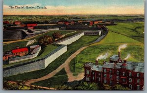 Postcard Quebec City PQ c1940 Birds Eye View The Citadel Cap Diamant