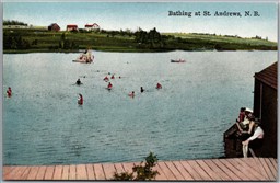 Postcard St. Andrews New Brunswick c1910s Bathing Swimming Charlotte County