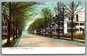 Postcard Orange NJ c1905 Gerard Ave East Street View Undivided Back