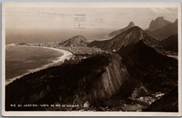 RPPC 1936 Rio De Janeiro Brazil Scenic Vista Do Pao De Assucar Slogan Cancel