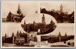 Postcard RPPC c1920s Glasgow Scotland Multi Views of Buildings by Ralston