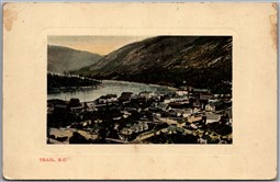 Postcard Trail British Columbia c1910s Birds Eye View of Town by Stedman Bros