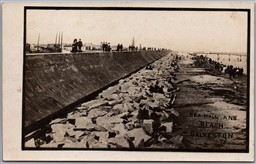 Postcard RPPC c1910s Galveston Texas Seawall and Beach