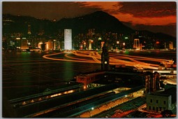 Postcard Hong Kong Scenic Night View Sunset Continental