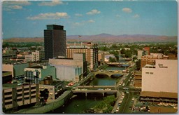 Postcard Reno Nevada c1966 New Skyline View Truckee River