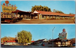 Postcard Richfield Utah c1960s Motel Holiday Host Dual View Sevier County