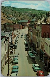 Postcard Central City Colorado Main Street Old Cars Shops Gilpin County
