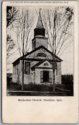 Postcard Dunham Quebec Methodist Church A. T. Gould, Printer and Stationer UDB