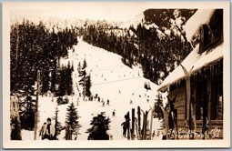 Postcard RPPC Skykomish Washington Stevens Pass Ski Course Scenic View by Ellis