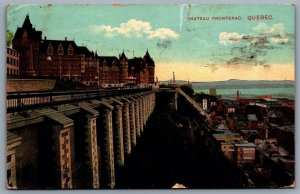 Postcard Quebec City PQ c1915 Chateau Frontenac St. Lawrence River 