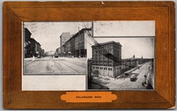 Postcard Kalamazoo Michigan c1907 Main Street Looking East and West Dual View