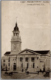 Postcard Charleston Illinois c1910 First Presbyterian Church