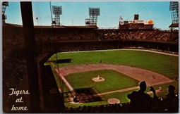 Postcard Detroit Michigan Inside Tiger Stadium Baseball and Football