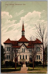 Postcard Walkerton Ontario c1910s High School Bruce County