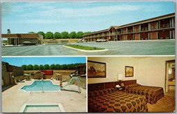 Postcard Locust Grove Georgia S.H.P Economy Inn Muti Views Swimming Pool