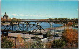 Postcard Saskatoon Saskatchewan The City of Bridges Scenic View River