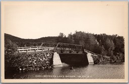 Postcard RPPC Inlet New York Seventh Lake Bridge Adirondack Mountains