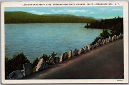 Postcard Inlet New York Adirondack Mountains Lookout on Seventh Lake Highway