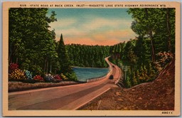 Postcard Inlet New York State Road at Buck Creek Raquette Lake State Highway 