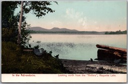 Postcard Raquette Lake New York Adirondack Mountains Looking North from Antlers