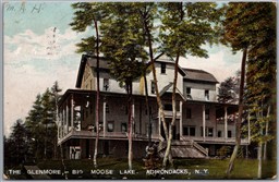 Postcard Big Moose Lake New York The Glenmore Hotel Adirondacks *as is*