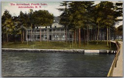 Postcard Inlet New York Fourth Lake The Arrowhead Hotel Adirondacks