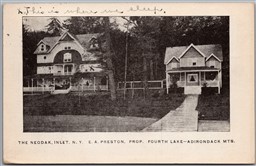 Postcard Inlet New York c1910 The Neodak E. A. Preston Prop. Fourth Lake