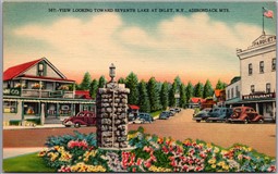 Postcard Inlet New York Town View Looking Toward Seventh Lake Adirondack Mts.
