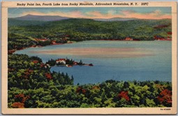 Postcard Inlet New York c1946 Rocky Point Inn Fourth Lake Adirondack Mountains