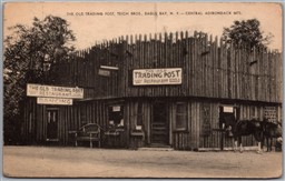 Postcard Eagle Bay New York The Old Trading Post Teich Bros. Adirondack Mts.