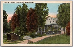 Postcard Fourth Lake New York Eagle Bay Hotel Adirondack Mountains