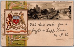 Postcard Bath England c1903 Tuck Heraldic Avon and Abbey Embossed