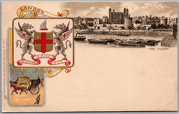 Postcard London England c1900s Tuck Heraldic The Tower Embossed