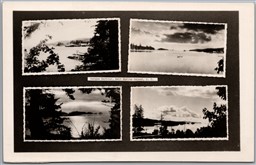 Postcard RPPC Salt Spring Island British Columbia Ganges Harbour Multi Views