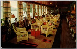 Postcard Deposit New York c1964 Oquaga Lake Chesnut Lodge Sun Parlor MCM