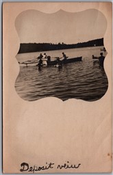 Postcard RPPC c1909 Deposit New York Boating Swimming Oquaga Lake 