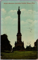 Postcard Queenston Heights Ontario Brock's Monument Niagara River Slogan Cancel