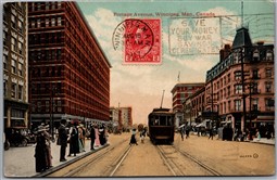 Postcard Winnipeg Manitoba c1917 Portage Avenue Slogan Cancel