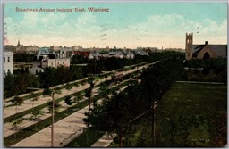 Postcard Winnipeg Manitoba c1908 Broadway Avenue looking East