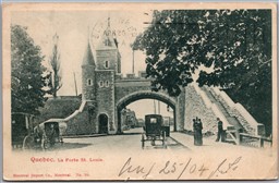 Postcard Quebec c1905 La Porte St. Louis Split Ring Cancel Montreal to Blair NEB