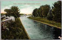 Postcard Bobcaygeon Ontario c1908 Canal Looking West Split Ring Brisbane ONT