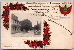Postcard Hantsport Nova Scotia c1906 William Street Split Ring Cancel Patriotic