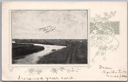 Postcard Moose Jaw Assiniboia c1905 Birds Eye View Fancy Border CDS Cancel