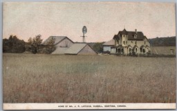 Postcard Russell Manitoba Home of Mr. J. P. Laycock Farming Advertisement