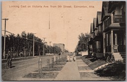 Postcard Edmonton Alberta c1913 Looking East on Victoria Ave. From 9th Street 