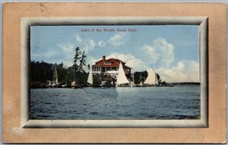 Postcard Lake of The Woods Ontario c1911 Yacht Club Rainy River District