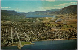 Postcard Penticton British Columbia c1971 Aerial View Okanagan Valley