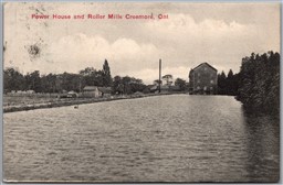 Postcard Creemore Ontario c1909 Power House and Roller Mills Simcoe County