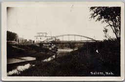 Postcard RPPC c1908 Salem Nebraska Bridge Richardson County to Mayfield Sask.